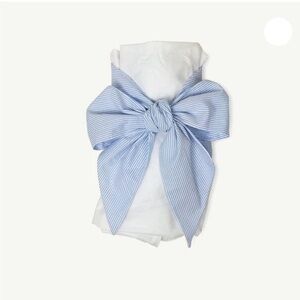 Beaufort bonnet bow swaddle breakers blue seersucker